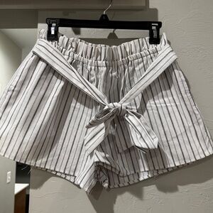 High Waist White and Black Shorts